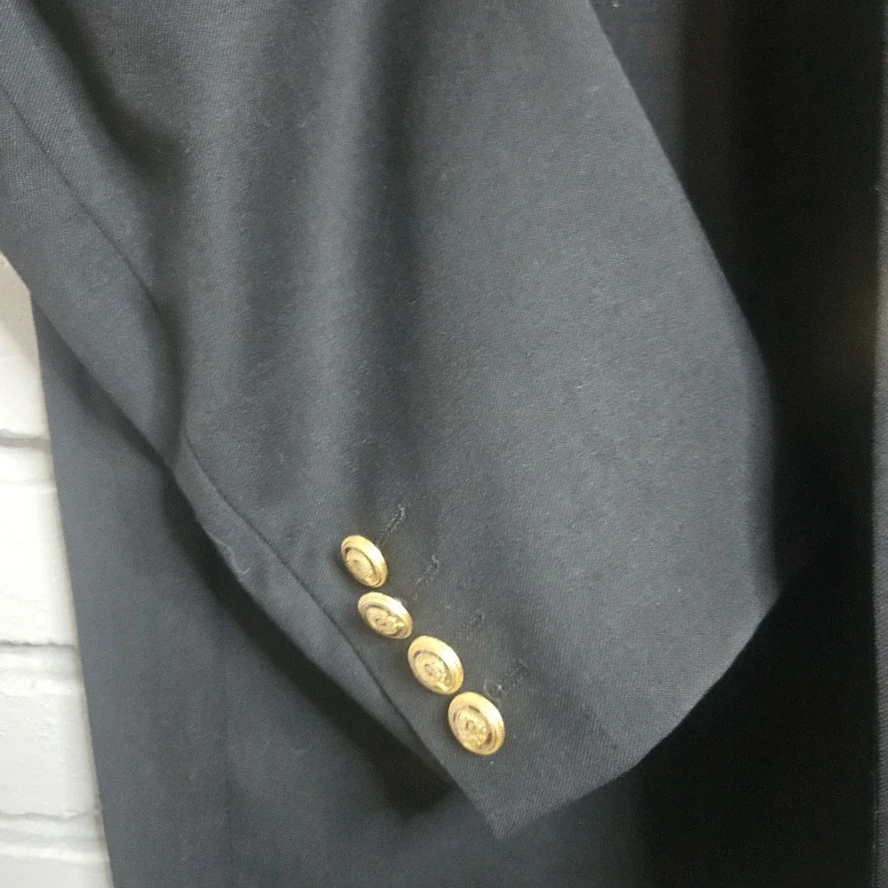 Lords‎ Of London Patrick James Men Wool Earl Jacket 44R Black Blazer Gold Button